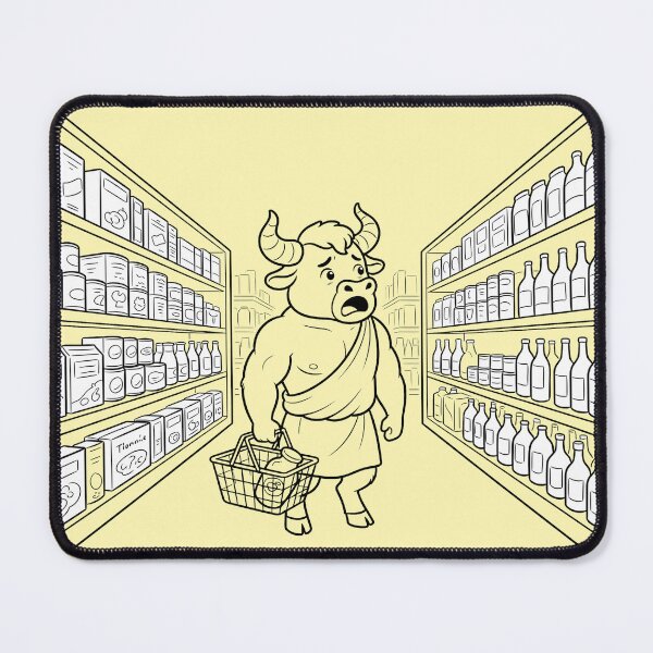 Item preview, Minotaur in the Supermarket Funny Greek Mythology designed and sold by MythoWorldddd.