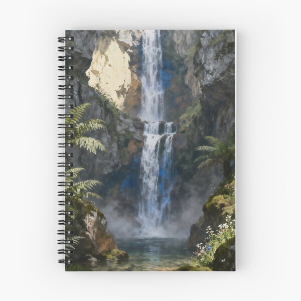 Item preview, Majestic Forest Waterfall Landscape Artwork designed and sold by stylishdzign.