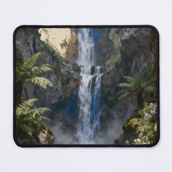 Item preview, Majestic Forest Waterfall Landscape Artwork designed and sold by stylishdzign.