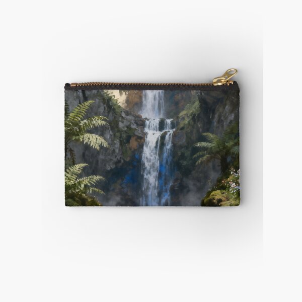 Item preview, Majestic Forest Waterfall Landscape Artwork designed and sold by stylishdzign.