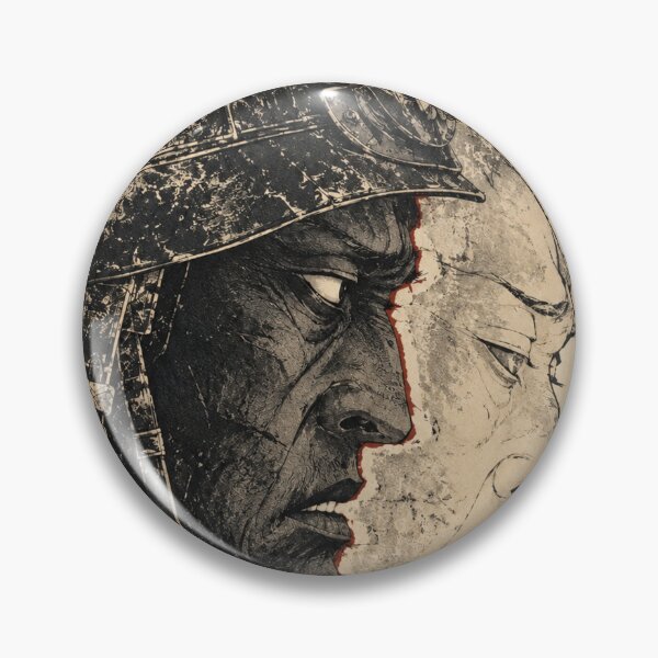 Item preview, Split Shadow Samurai Profile Japanese Ink Illustration designed and sold by MouradStudio.