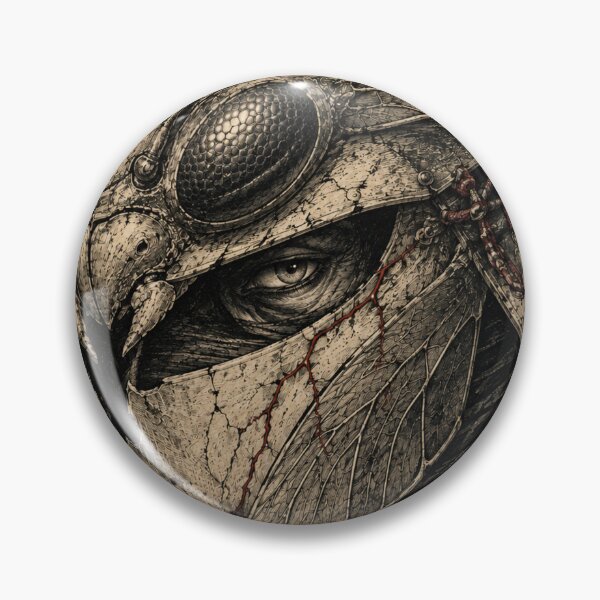 Item preview, Insect Armor Samurai with Winged Helmet Japanese Ink Art designed and sold by MouradStudio.