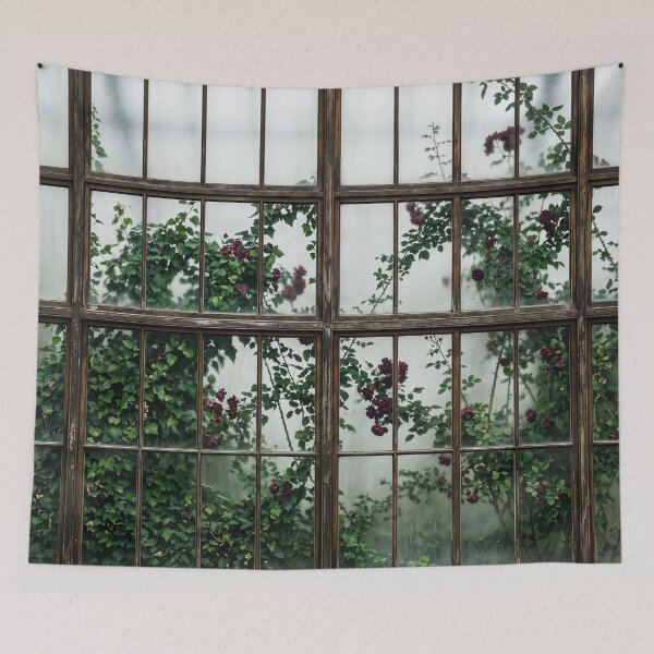 Item preview, Roses Greenhouse Foggy Aesthetic Green Plants  HD designed and sold by bard-art.