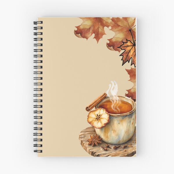 Item preview, Cozy autumn warm tea with fall leaves and spices watercolor  designed and sold by Designova10.