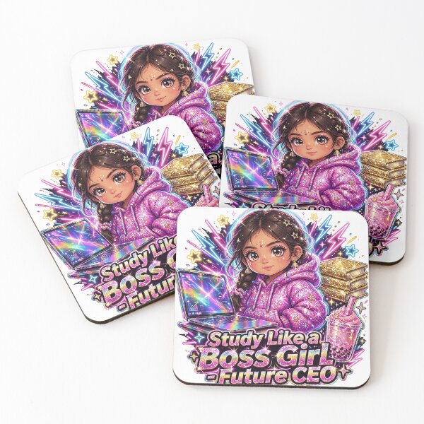 Item preview, Study Like a Boss Girl Future CEO - Cute Indian Boss Girl Study Laptop Boba Tea designed and sold by prithvi chand.