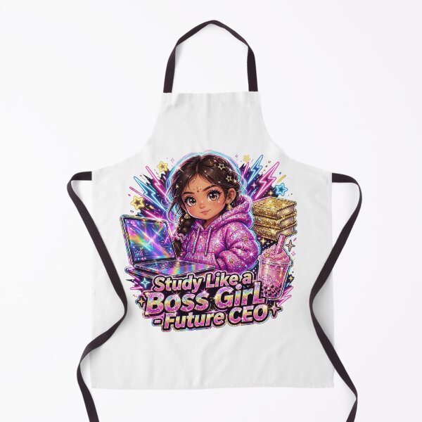 Item preview, Study Like a Boss Girl Future CEO - Cute Indian Boss Girl Study Laptop Boba Tea designed and sold by prithvi chand.