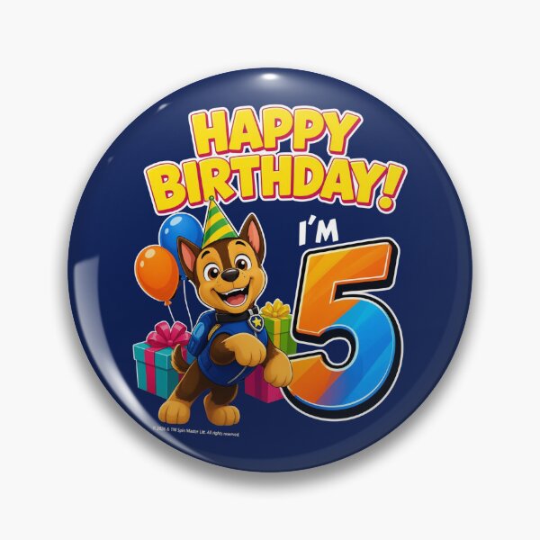 Item preview, Happy 5th Birthday Adventure Pup  designed and sold by daigiaqua22.