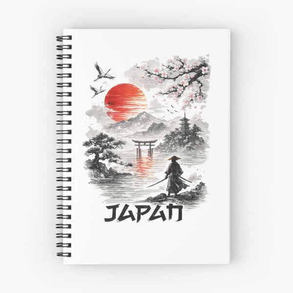 Item preview, Japanese Sumi-E Samurai Sunset Landscape Design designed and sold by CreativeNest Prints.