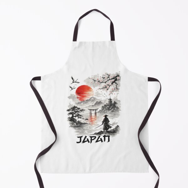 Item preview, Japanese Sumi-E Samurai Sunset Landscape Design designed and sold by CreativeNest Prints.