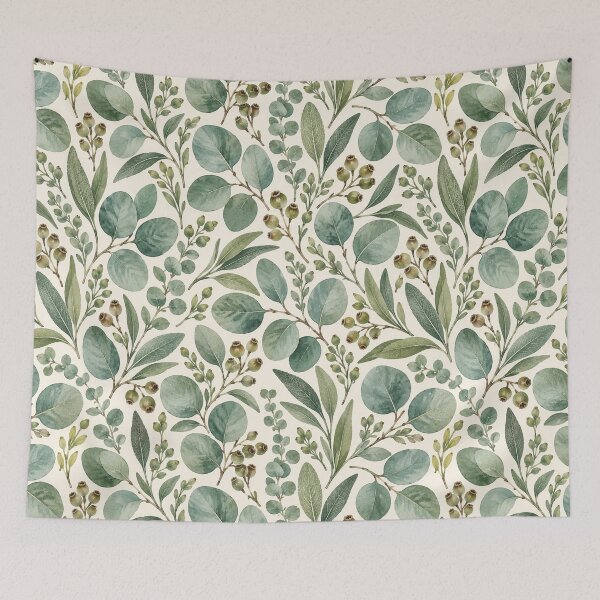 Item preview, Vintage Watercolor Eucalyptus Leaves Botanical Seamless Pattern designed and sold by SayMaria.
