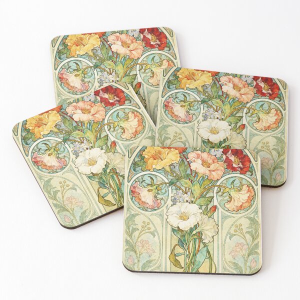 Item preview, Alphonse Mucha Flowers1896 designed and sold by maniacfitness.