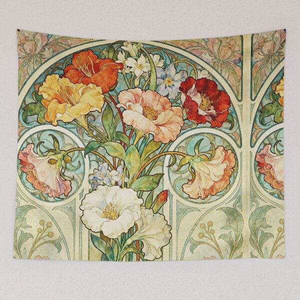 Item preview, Alphonse Mucha Flowers1896 designed and sold by maniacfitness.