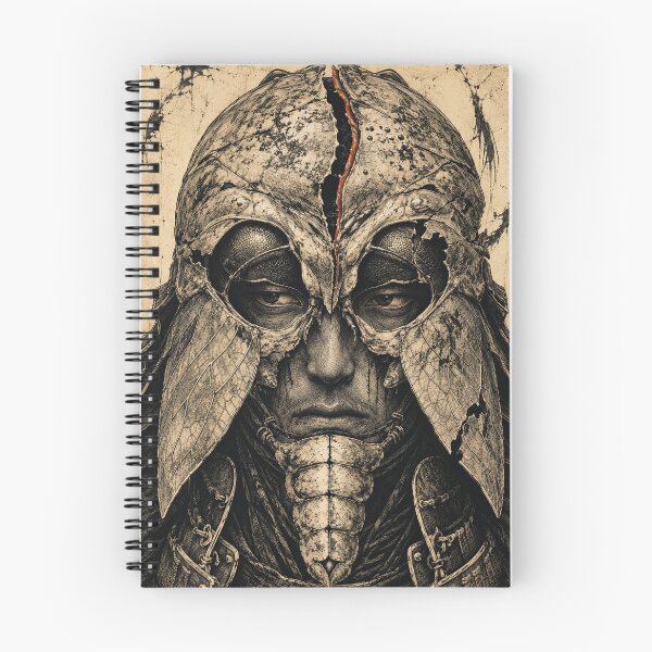 Item preview, Cracked Insect Samurai Mask in Gothic Ink designed and sold by MouradStudio.