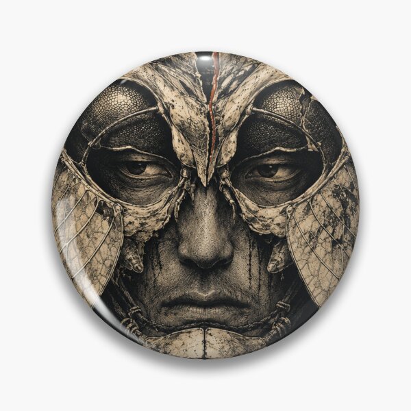 Item preview, Cracked Insect Samurai Mask in Gothic Ink designed and sold by MouradStudio.