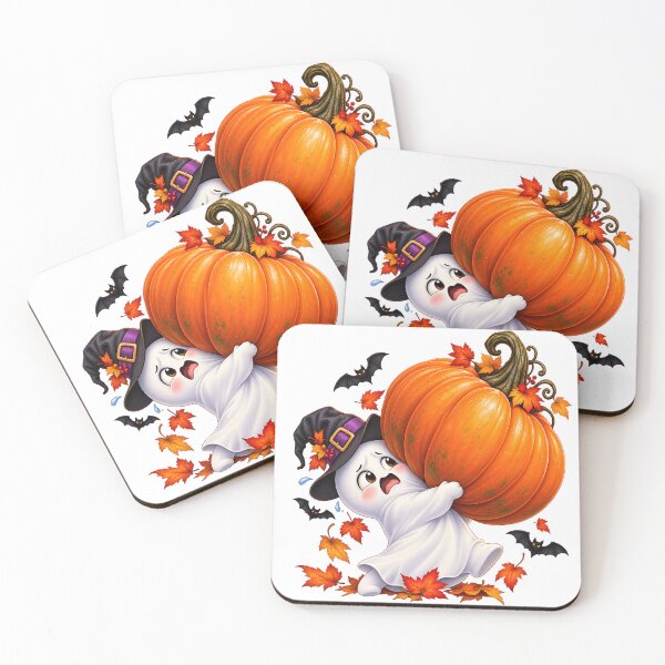Item preview, Funny Halloween Ghost – Too Big Pumpkin designed and sold by Clothes With Smiling Animals Walt Gral.