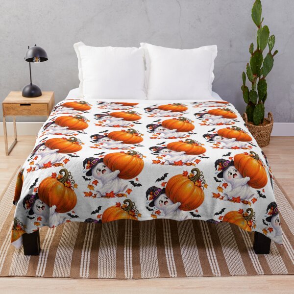Item preview, Funny Halloween Ghost – Too Big Pumpkin designed and sold by Clothes With Smiling Animals Walt Gral.
