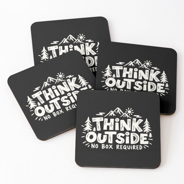 Item preview, Think Outside No Box Required Outdoor Adventure Typography designed and sold by DesignArtist.ia.