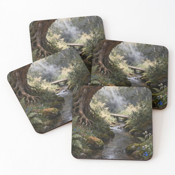 Item preview, Tranquil Forest Stream Woodland Landscape designed and sold by stylishdzign.