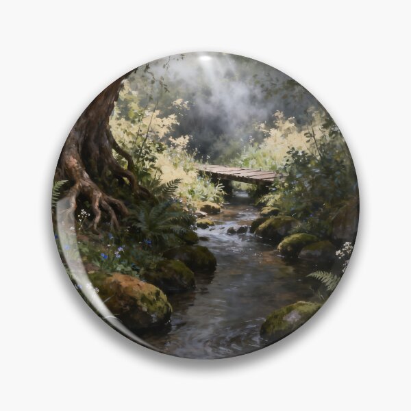 Item preview, Tranquil Forest Stream Woodland Landscape designed and sold by stylishdzign.