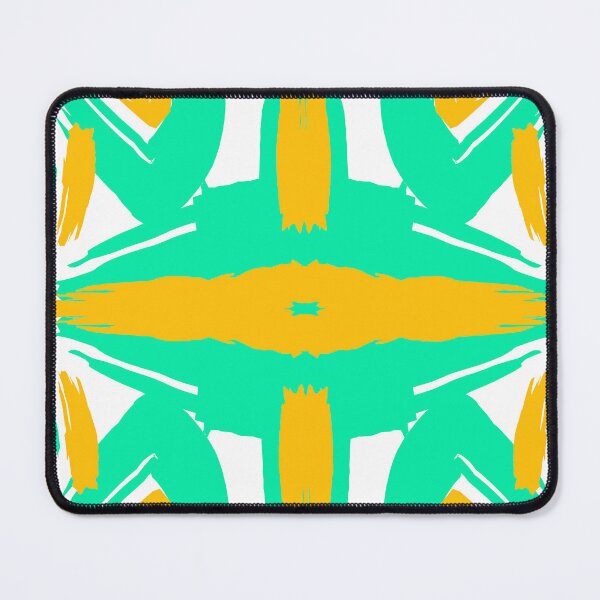 Item preview, Bold Turquoise and Yellow Symmetrical Abstract Graffiti Art designed and sold by meghnad.