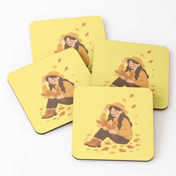 Item preview, Cozy Autumn Girl Holding Autumn Leaves designed and sold by SolutionsArt.