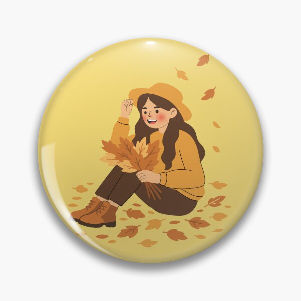 Item preview, Cozy Autumn Girl Holding Autumn Leaves designed and sold by SolutionsArt.