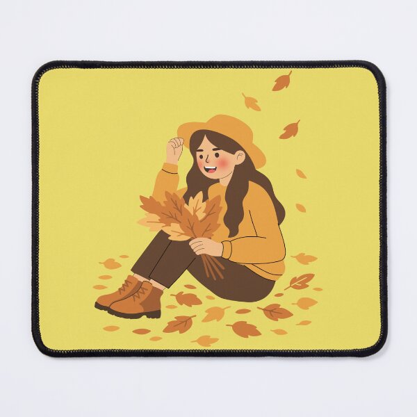 Item preview, Cozy Autumn Girl Holding Autumn Leaves designed and sold by SolutionsArt.