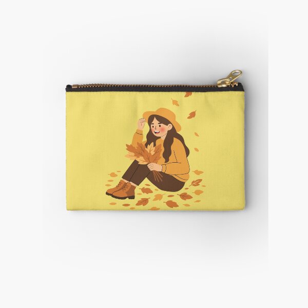 Item preview, Cozy Autumn Girl Holding Autumn Leaves designed and sold by SolutionsArt.