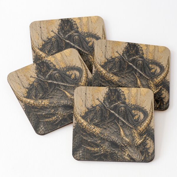 Item preview, Dark Samurai Seated Above a Black Dragon designed and sold by MouradStudio.