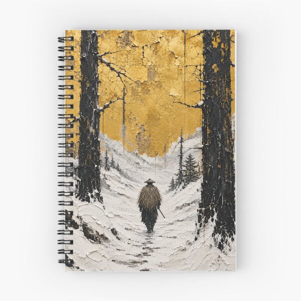 Item preview, Lone Samurai Walking Through a Golden Snowforest designed and sold by MouradStudio.