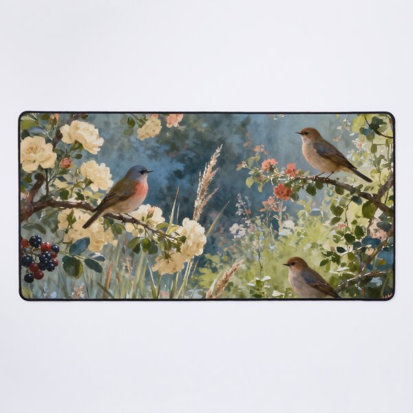 Item preview, Woodland Birds on Blossoming Branches Artwork designed and sold by stylishdzign.