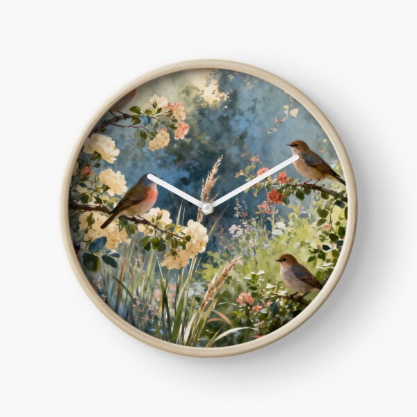 Item preview, Woodland Birds on Blossoming Branches Artwork designed and sold by stylishdzign.