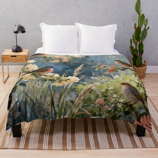 Item preview, Woodland Birds on Blossoming Branches Artwork designed and sold by stylishdzign.