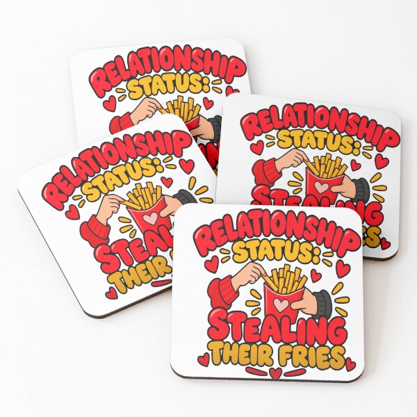 Item preview, Relationship Status Stealing Their Fries Funny Couple Love Design designed and sold by Lovestickerco.