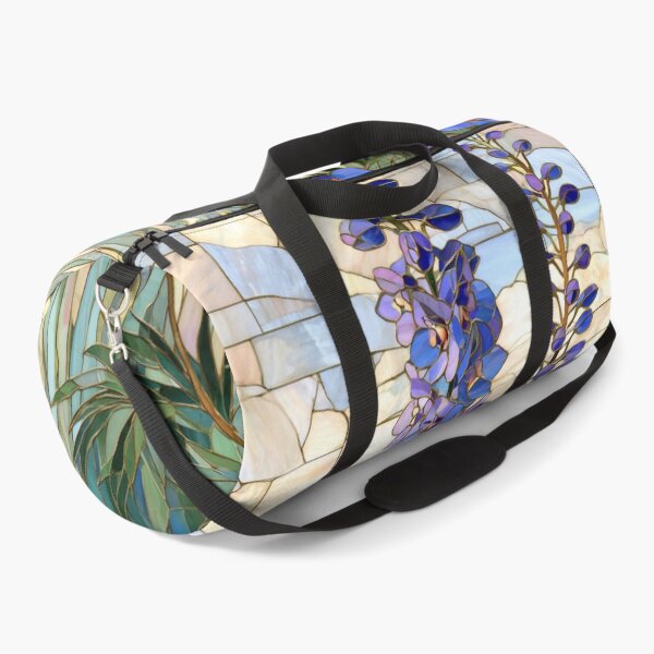 Item preview, Stained Glass Mosaic Blue Lupine Meadow Landscape designed and sold by GrinGalore.