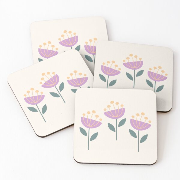 Item preview, Retro MCM Flowers Pink Green Yellow designed and sold by Pinkdeer Designs.
