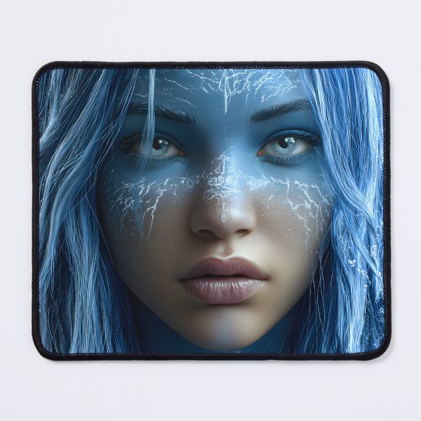 Item preview, Enchanting Ice Blue Fantasy Character Portrait designed and sold by Artessie.