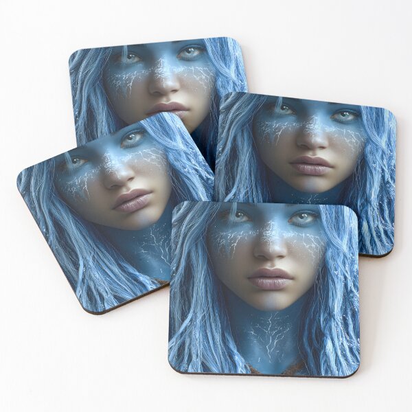 Item preview, Enchanting Ice Blue Fantasy Character Portrait designed and sold by Artessie.