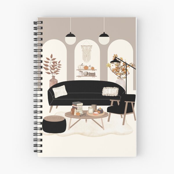 Item preview, ​Cozy Autumn Living Room Modern Boho Interior Illustration designed and sold by HBBS DESIGNS.