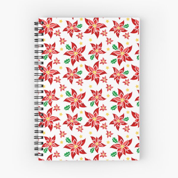 Item preview, Festive Red Poinsettias and Holly Christmas Floral Pattern designed and sold by AleksaDesignMTL.