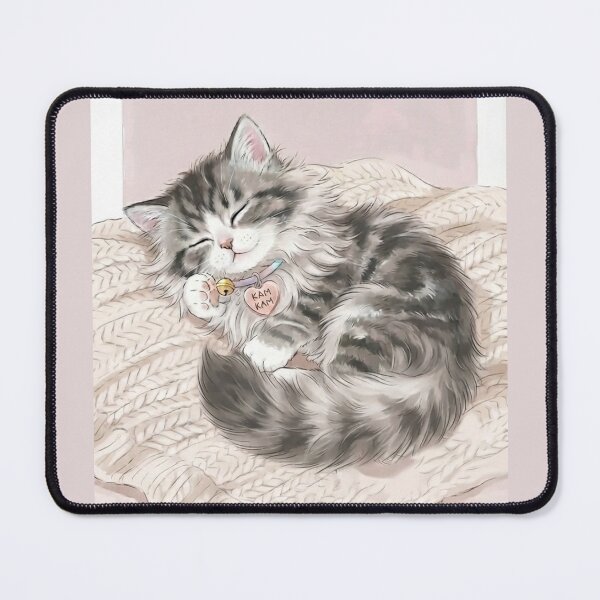 Item preview, Cute Sleeping Fluffy Kitten Named KAM KAM designed and sold by PetalsPaws.