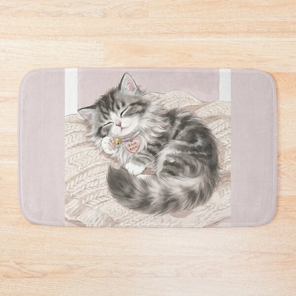 Item preview, Cute Sleeping Fluffy Kitten Named KAM KAM designed and sold by PetalsPaws.