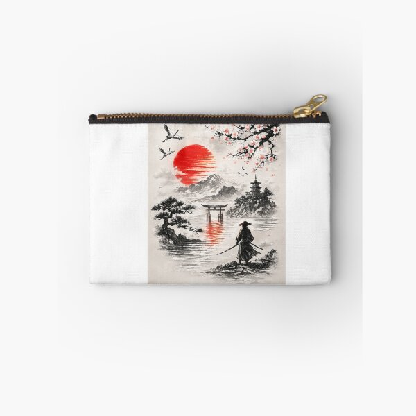 Item preview, Japanese Sumi-E Samurai Sunset Landscape designed and sold by CreativeNest Prints.