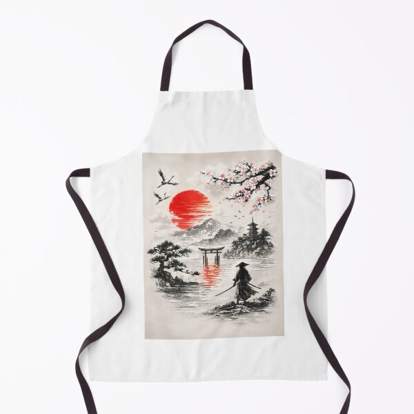 Item preview, Japanese Sumi-E Samurai Sunset Landscape designed and sold by CreativeNest Prints.