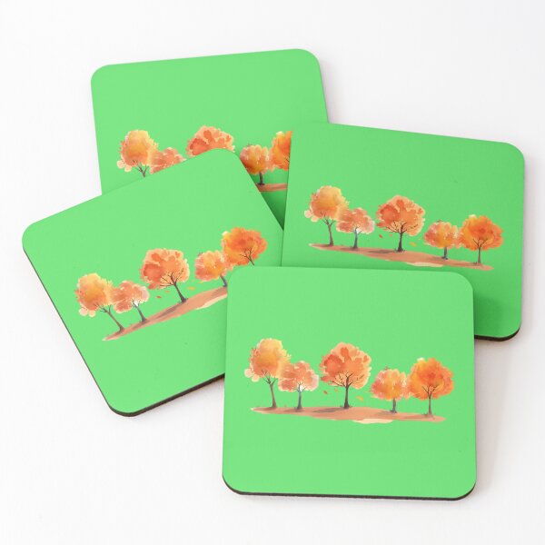Item preview, Watercolor Autumn Trees Forest Landscape designed and sold by SolutionsArt.