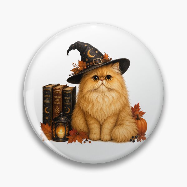 Item preview, Persian Cat with hat and books | Cute Halloween Cat designed and sold by PAPIRO SIGLO XXI.