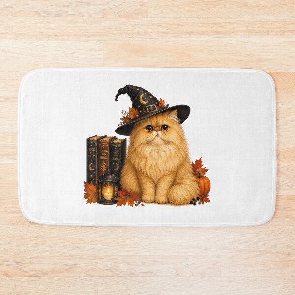 Item preview, Persian Cat with hat and books | Cute Halloween Cat designed and sold by PAPIRO SIGLO XXI.