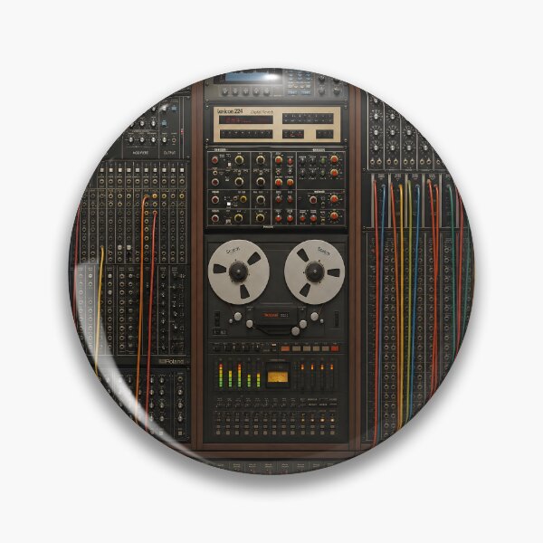 Item preview, Retro 80s analog plugs and music radio tech board tape deck with wires art HD designed and sold by bard-art.
