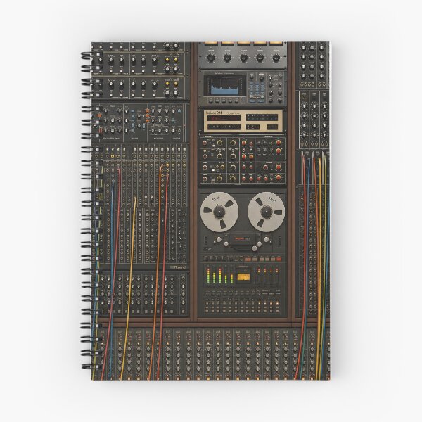 Item preview, Retro 80s analog plugs and music radio tech board tape deck with wires art HD designed and sold by bard-art.