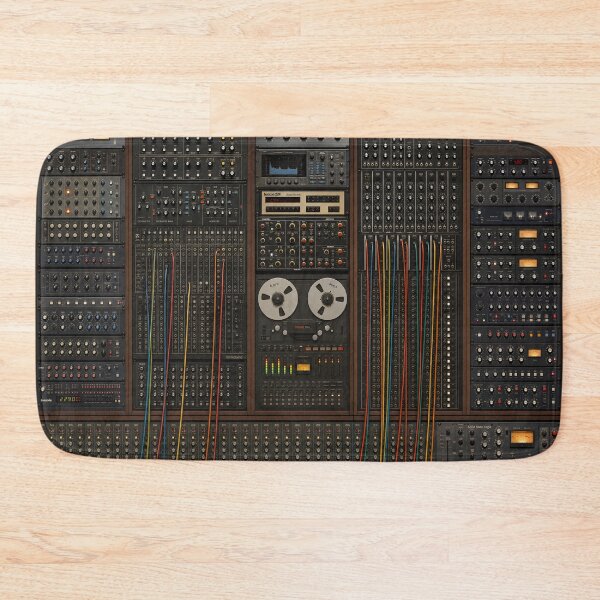 Item preview, Retro 80s analog plugs and music radio tech board tape deck with wires art HD designed and sold by bard-art.